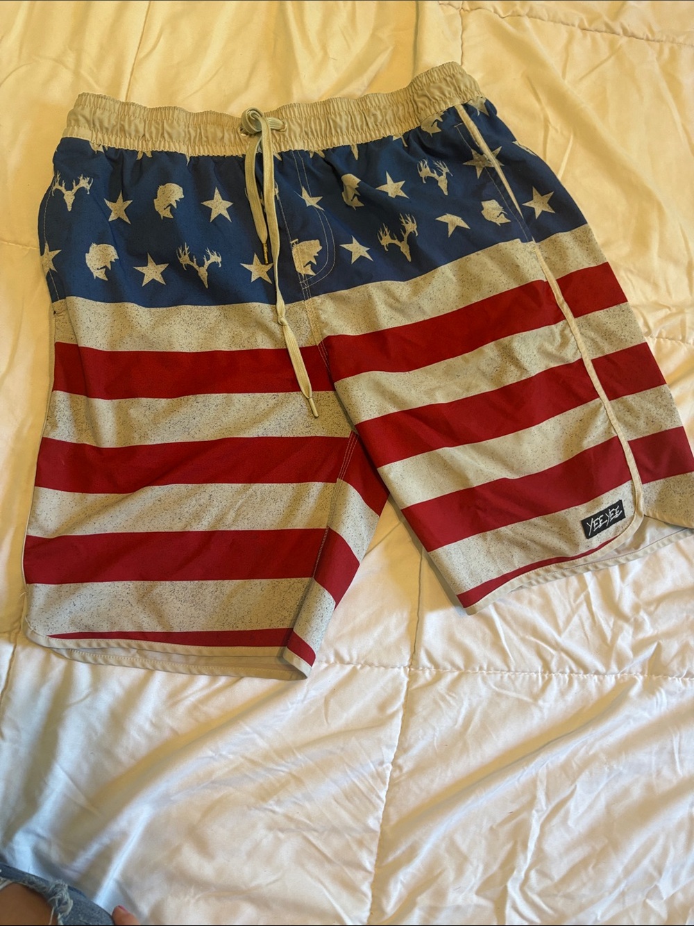 Men's American Flag Swim Trunks - Red, Blue